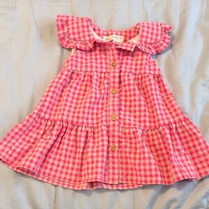 Zara Girls 12/18M Pink Checkered Dress